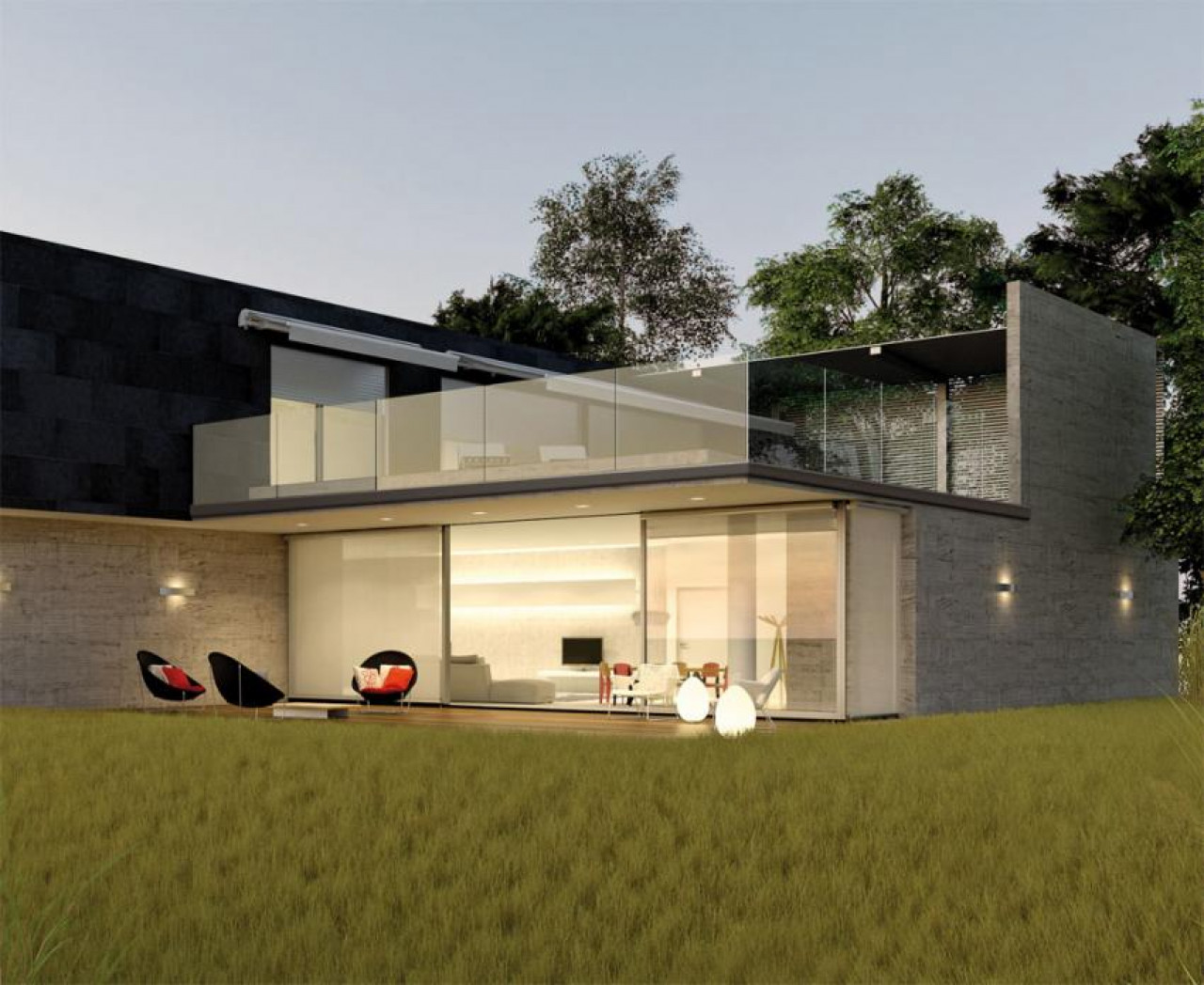 SetWidth850 Infinity balustrade on contemporary home